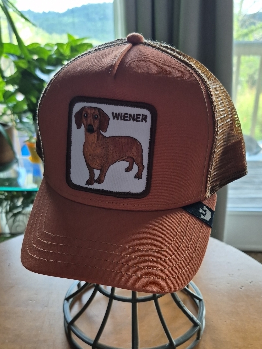 Goorin Bros Brown Wienerdog Patch Trucker Hat. NWOT